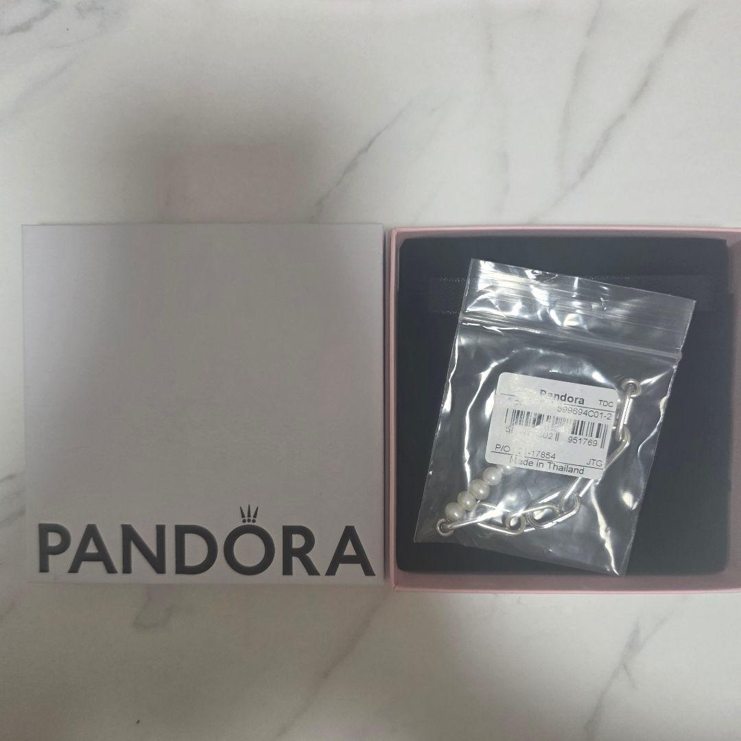 Pandora パール シルバーチェーン ブレスレット 16cm