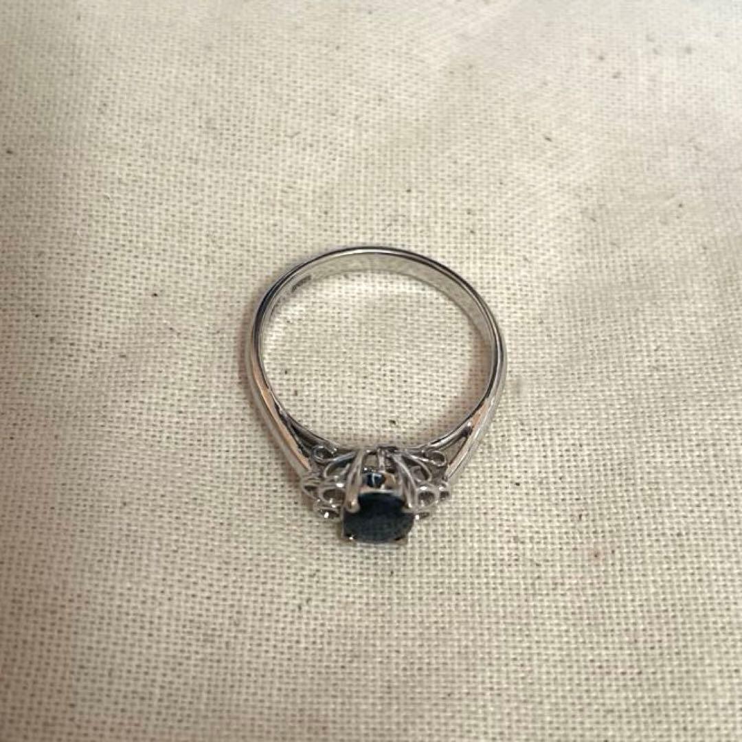 【14金】13号 サファイア リング K14 WG（585刻印あり）指輪