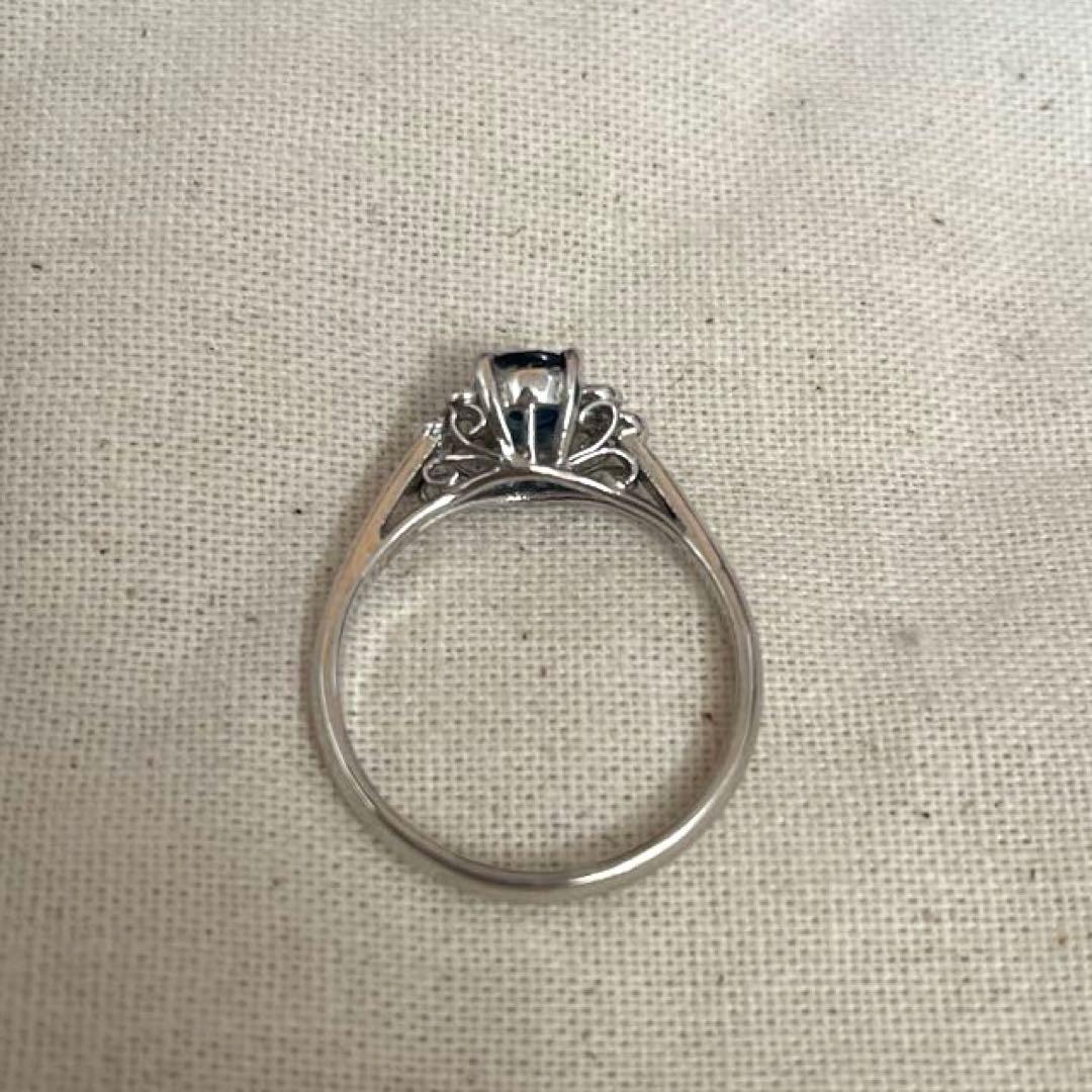 【14金】13号 サファイア リング K14 WG（585刻印あり）指輪