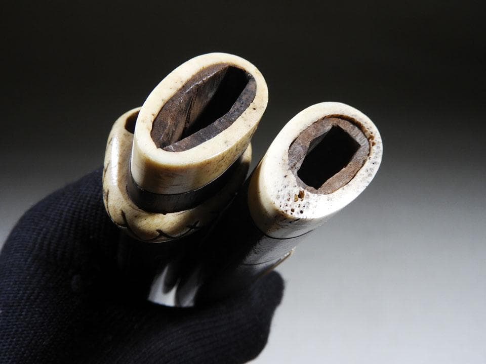 ●現状品 リメイクに 短刀拵え 合口拵 つなぎ入 黒檀 象骨素材 全長49㎝程度