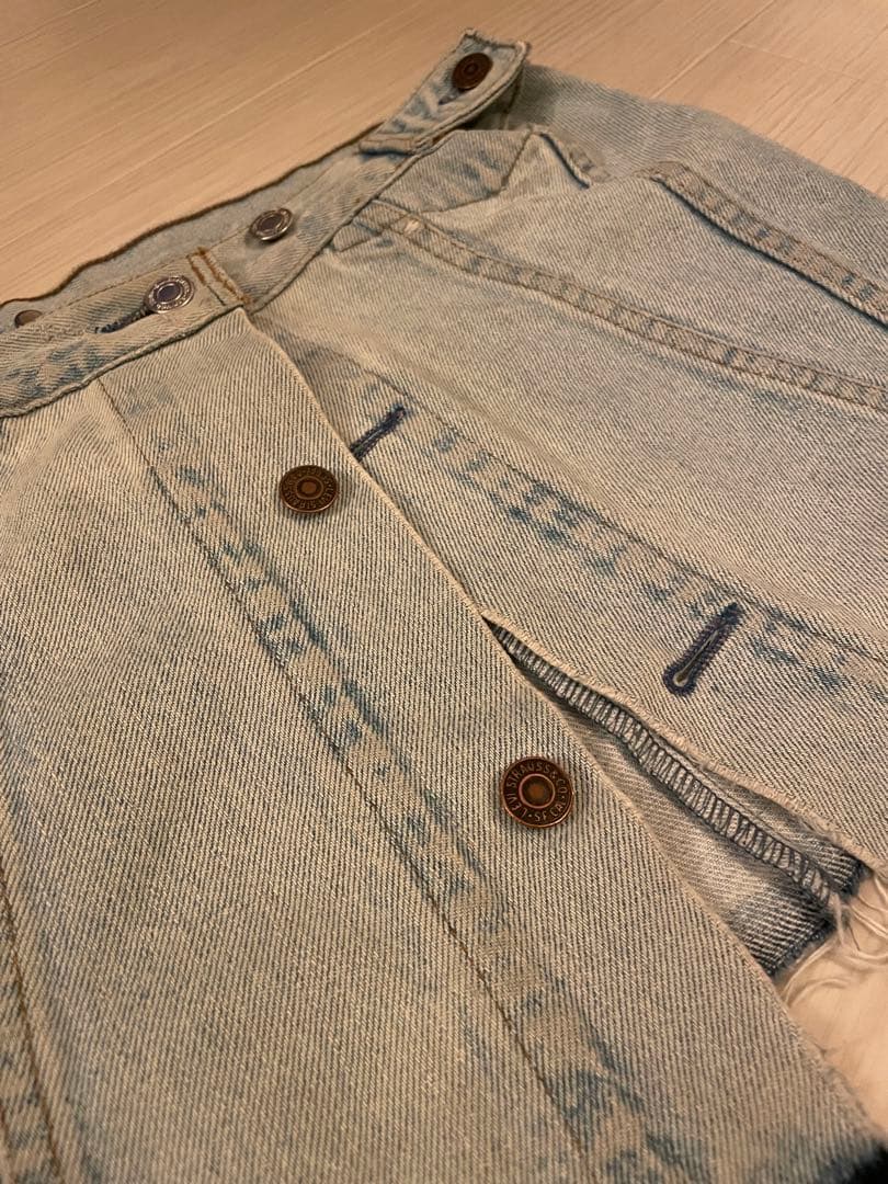 pollen vintage リメイクデニム巻きスカート