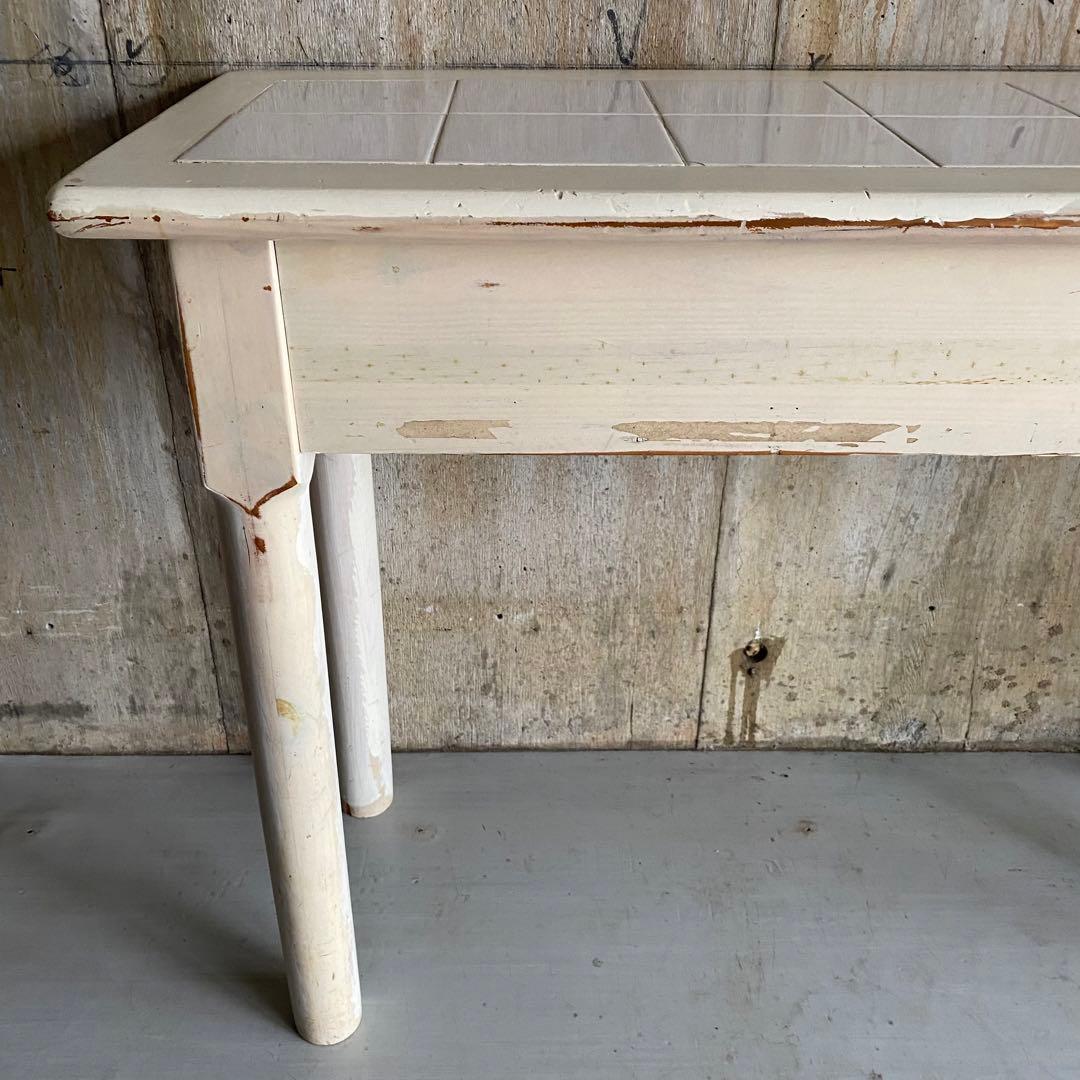 タイルトップ　コンソールテーブル　フレンチカントリー　シャビー　ヴィンテージ