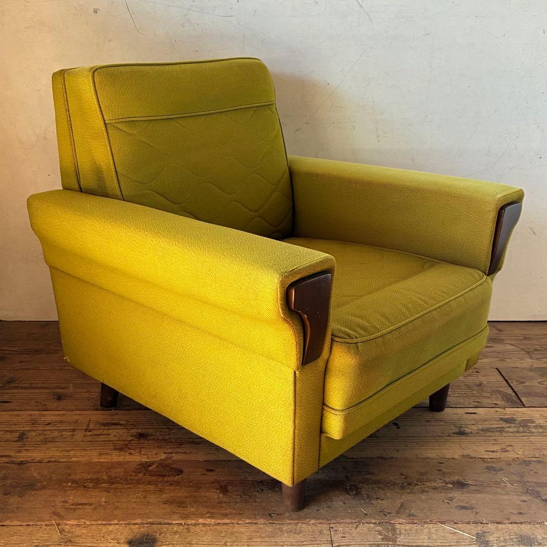 国産ヴィンテージ レトロ ミッドセンチュリー 1人掛けソファ ①