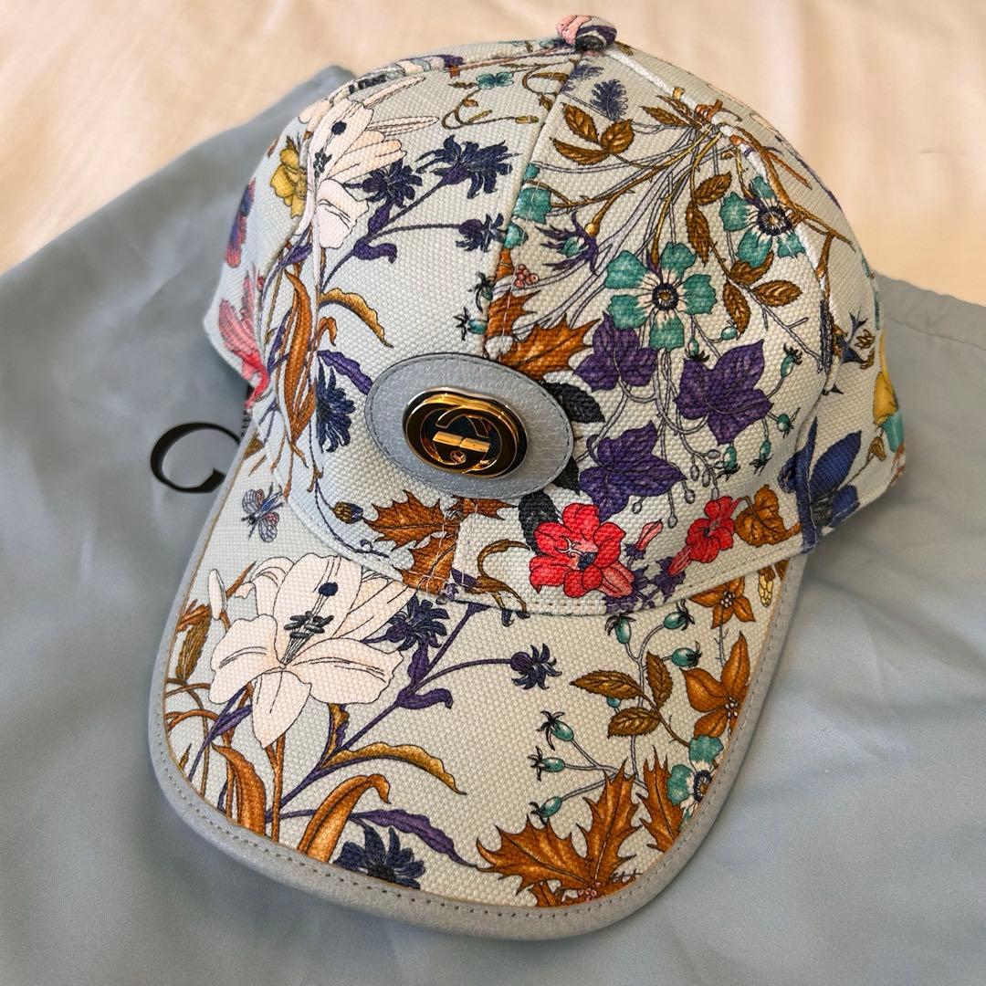 美品 GUCCI フローラ キャップ Lサイズ
