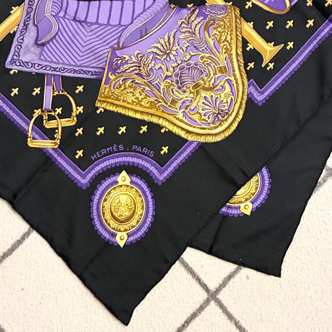 HERMESカレ90 カバーへの腰掛け シルク100% スカーフ