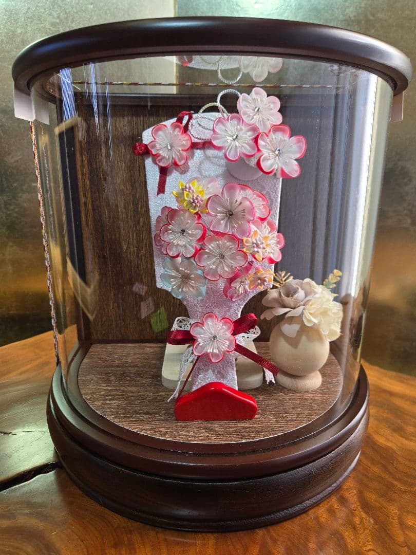 【一点限り】正月飾り　羽子板　ケース飾り　H60