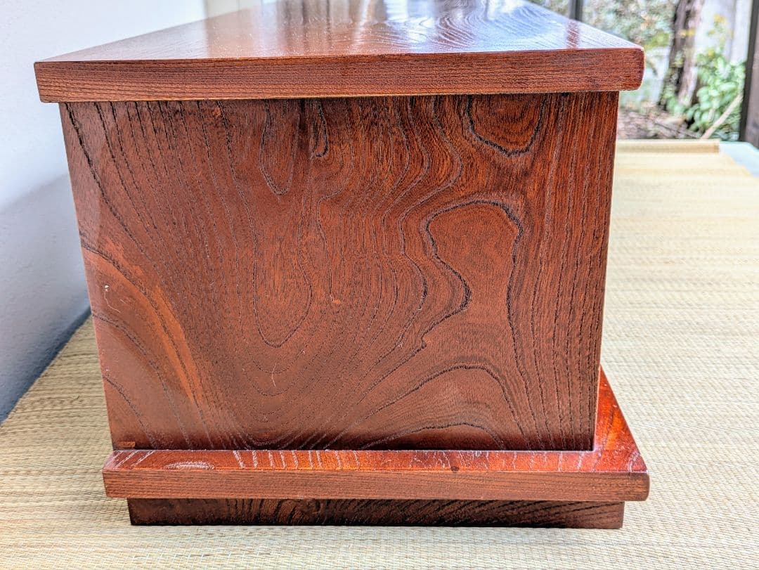 置き床　飾り棚　　無垢材　欅ケヤキ塗り　昭和レトロ