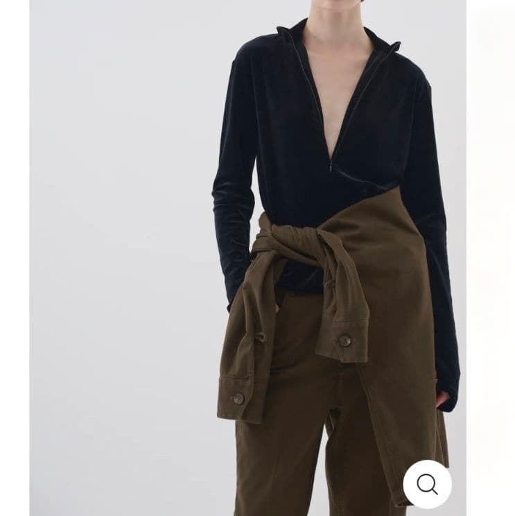 ENOF イナフ velour jersey zip tops black