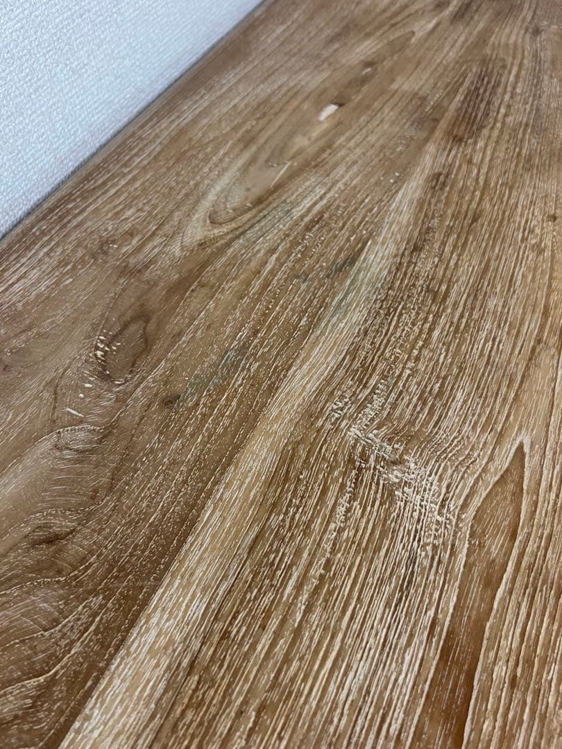 チーク ダイニングテーブル 180cm ナチュラルホワイト 無垢材