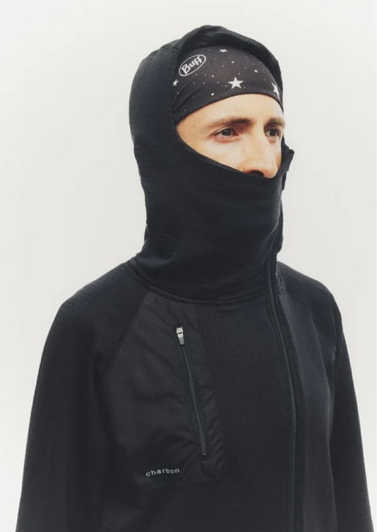 charbon GRID FLEECE ZIP UP HOODIE サイズM