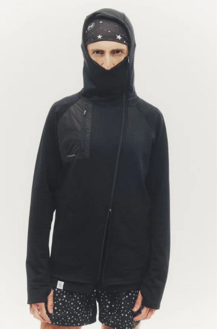 charbon GRID FLEECE ZIP UP HOODIE サイズM