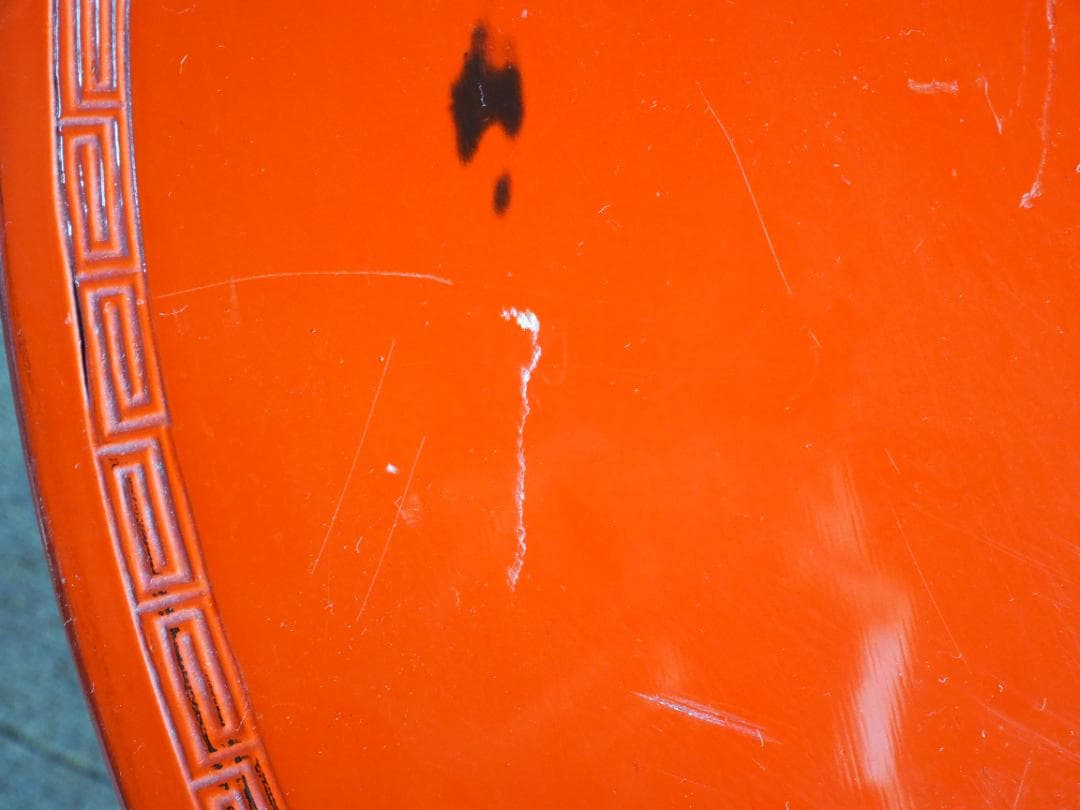 レアな大阪産根来塗　座卓　ちゃぶ台　円形　テーブル　穴あき