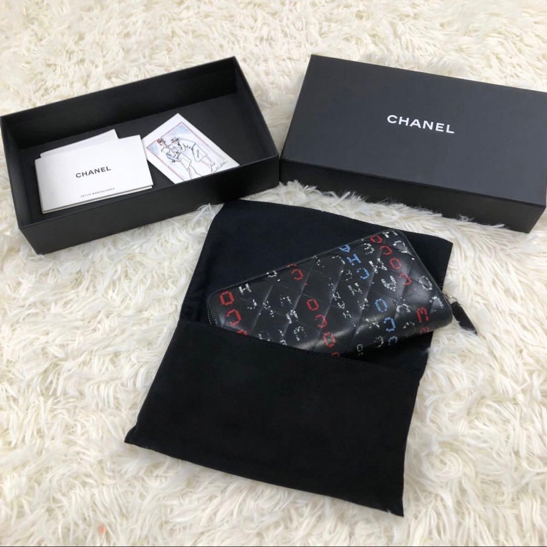 シャネル タイポグラフィー　マトラッセ　長財布　確実正規品