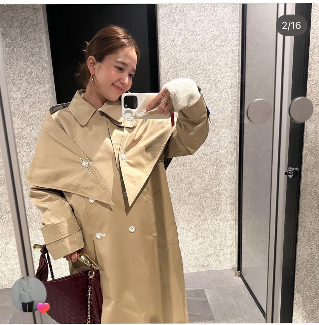 【1/18迄値下げ✦新品未使用】shiroconリリベットトレンチコート