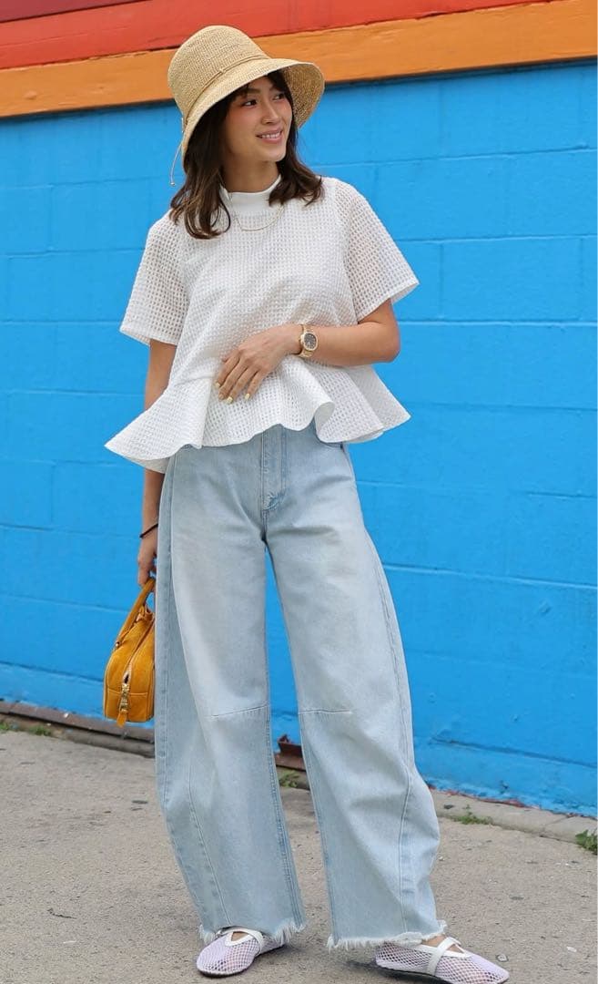 Gypsohila ジプソフィア ホワイト メッシュ トップス 半袖今季新作新品