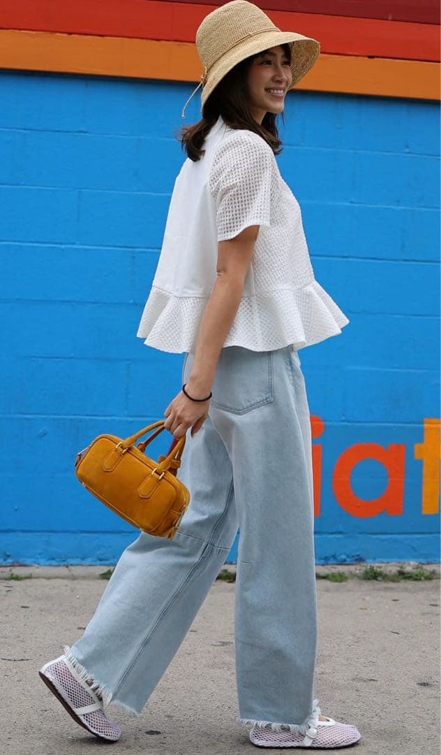 Gypsohila ジプソフィア ホワイト メッシュ トップス 半袖今季新作新品