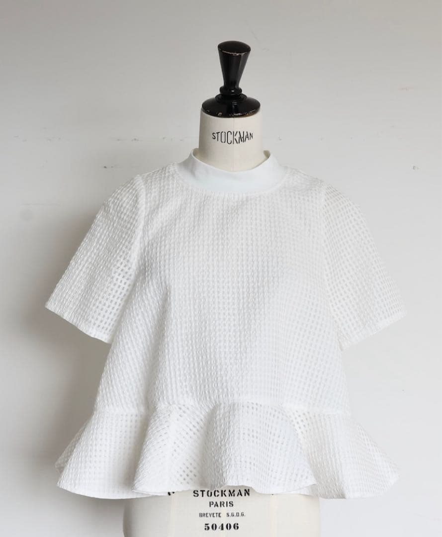 Gypsohila ジプソフィア ホワイト メッシュ トップス 半袖今季新作新品