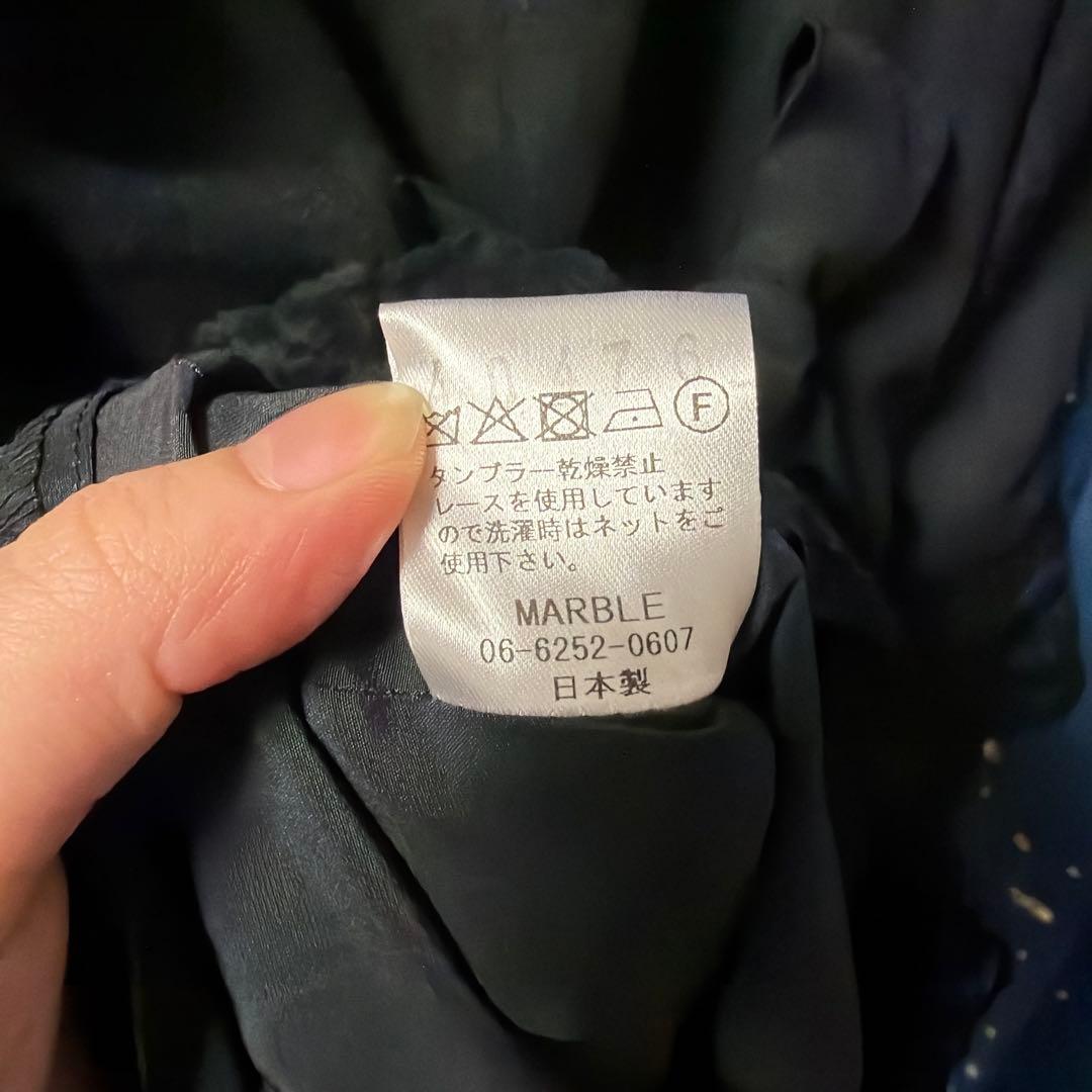 marble クラシカルプリーツケープ付きファーコート　黒　未使用