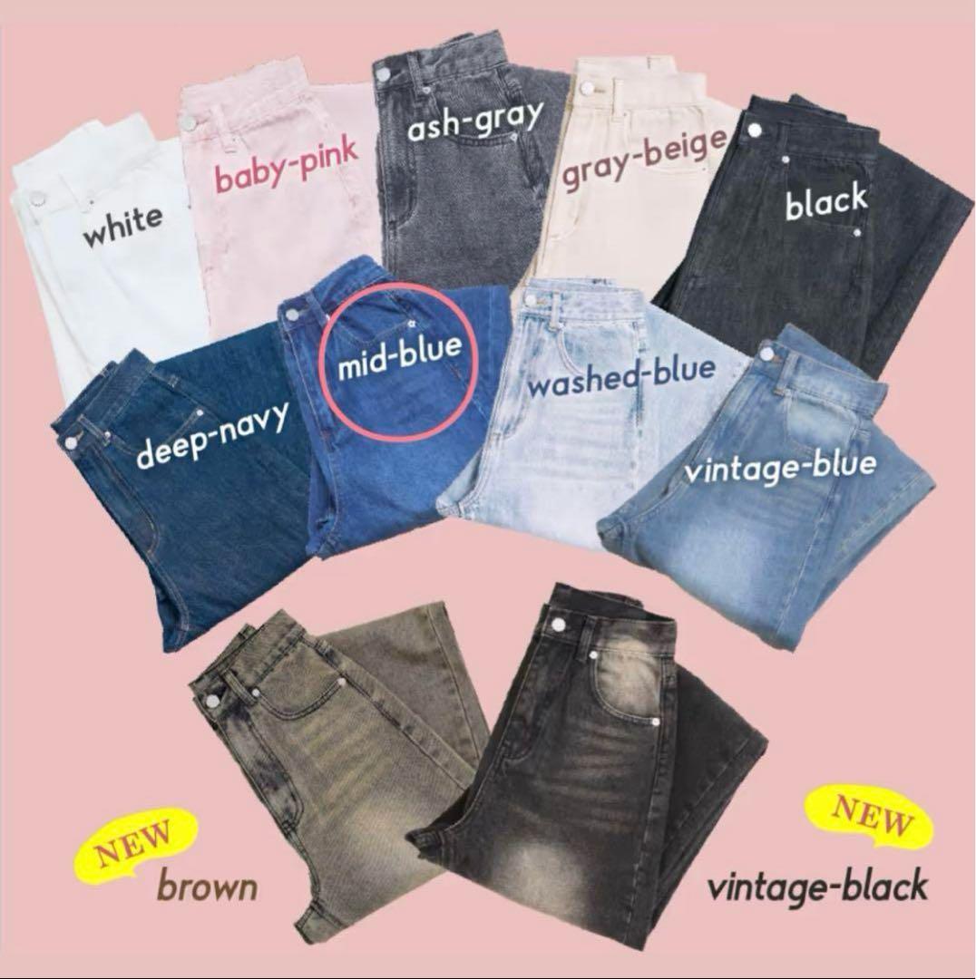 【新品•タグ付】TWWデニム mid blue XS／S