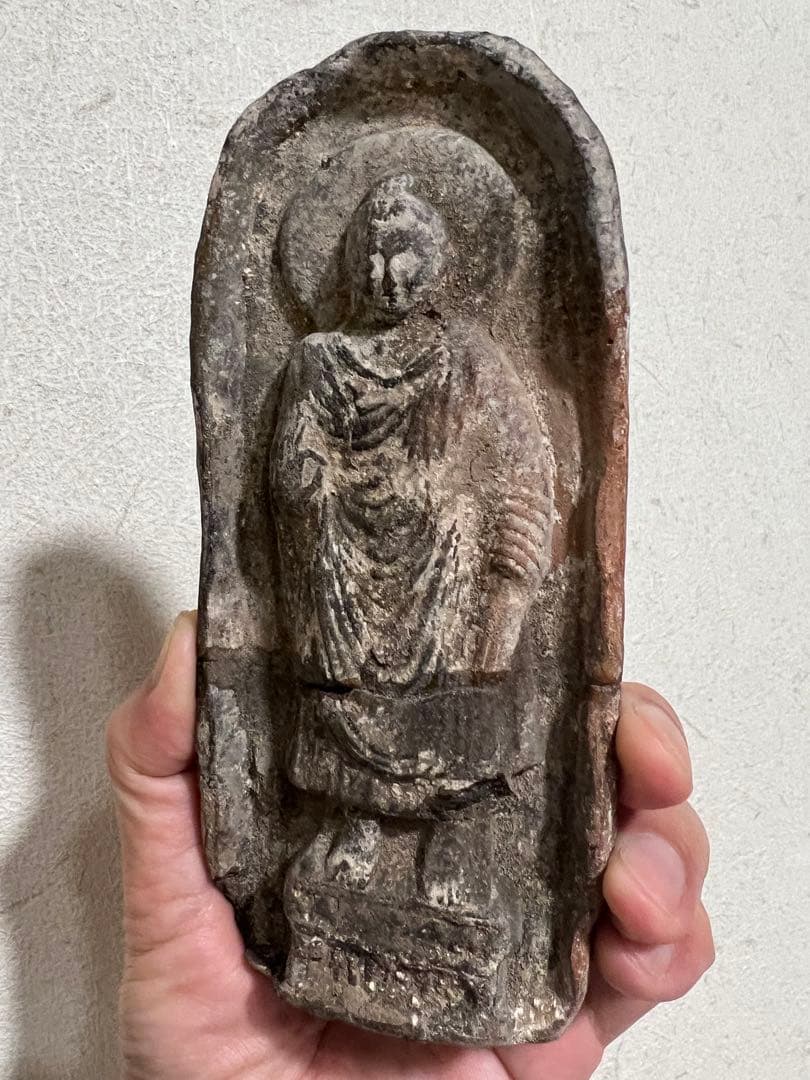 ガンダーラ シルクロード 釈迦如来 説法印 泥像 仏像 仏教美術 骨董 古美術