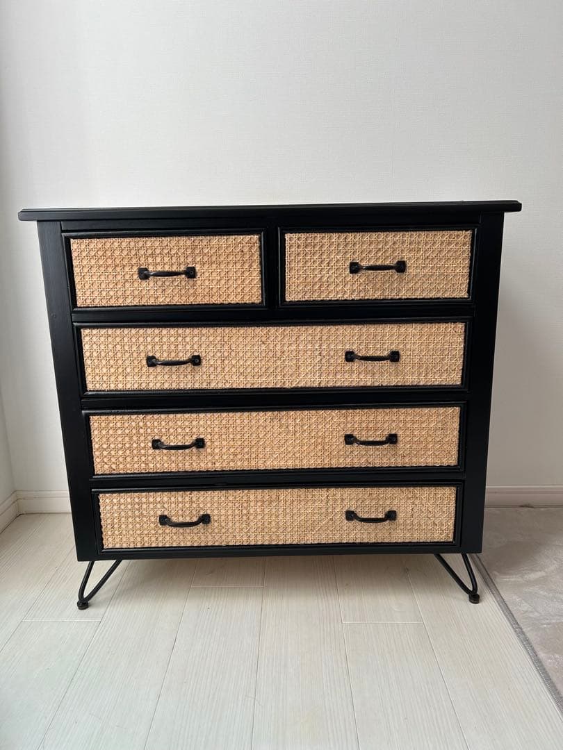 ラタン調　デザイン　チェスト