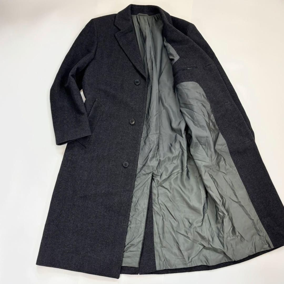 極美品✨ ヒューゴボス チェスターコート ウール素材 L ダークグレー