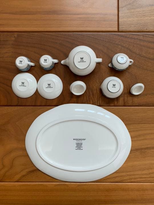 新品 ウェッジウッド フロレンティーン ターコイズ ミニチュア ティーセット
