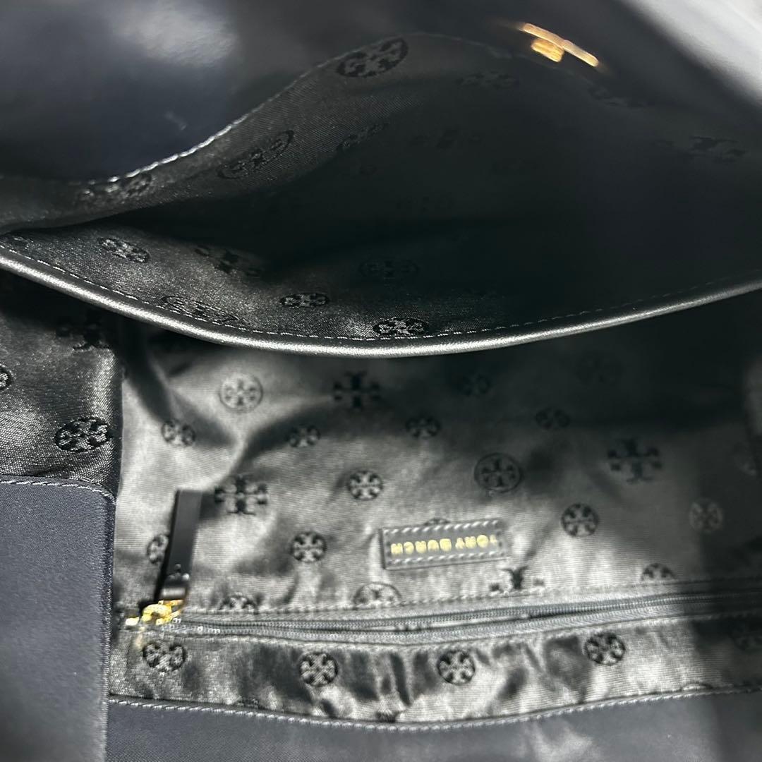 美品✨TORY BURCH ネイビー エラ ナイロントートバッグ ロゴ 大容量