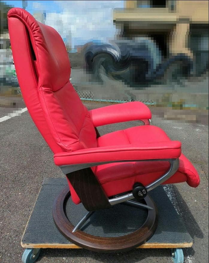 〈セット販売〉エコーネス ストレスレスチェア 赤 正規品 ② チェア