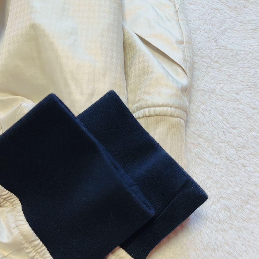 極美品　パーリーゲイツ 蓄熱裏地　ジップジャケット 千鳥 アイボリー　ベージュ