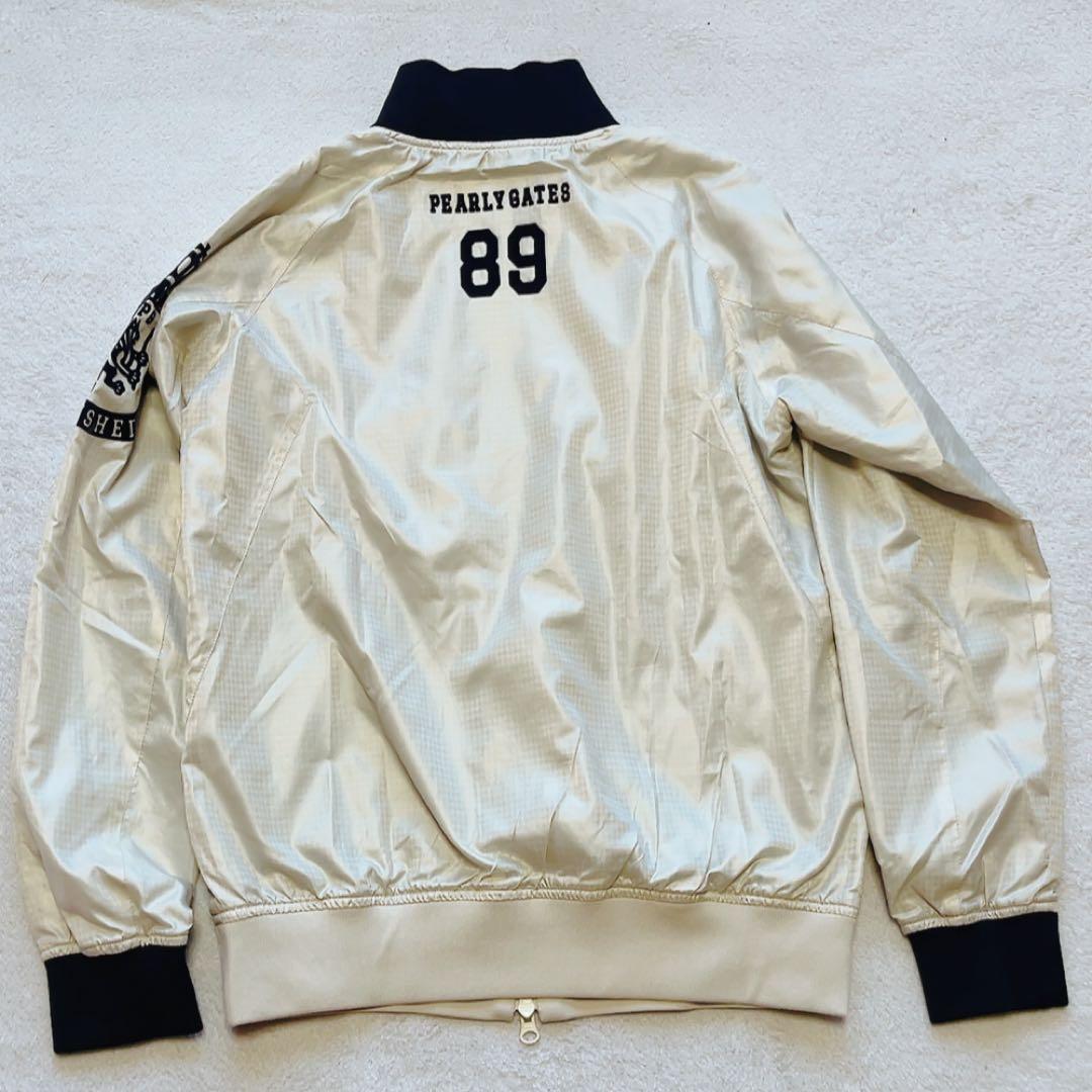 極美品　パーリーゲイツ 蓄熱裏地　ジップジャケット 千鳥 アイボリー　ベージュ