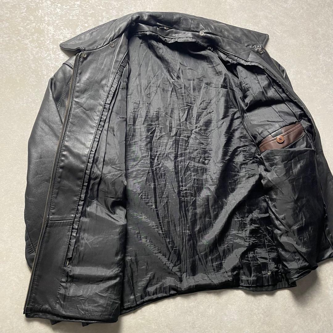 Shotavintageシングルライダースブラック黒スポーツジャケット革ジ