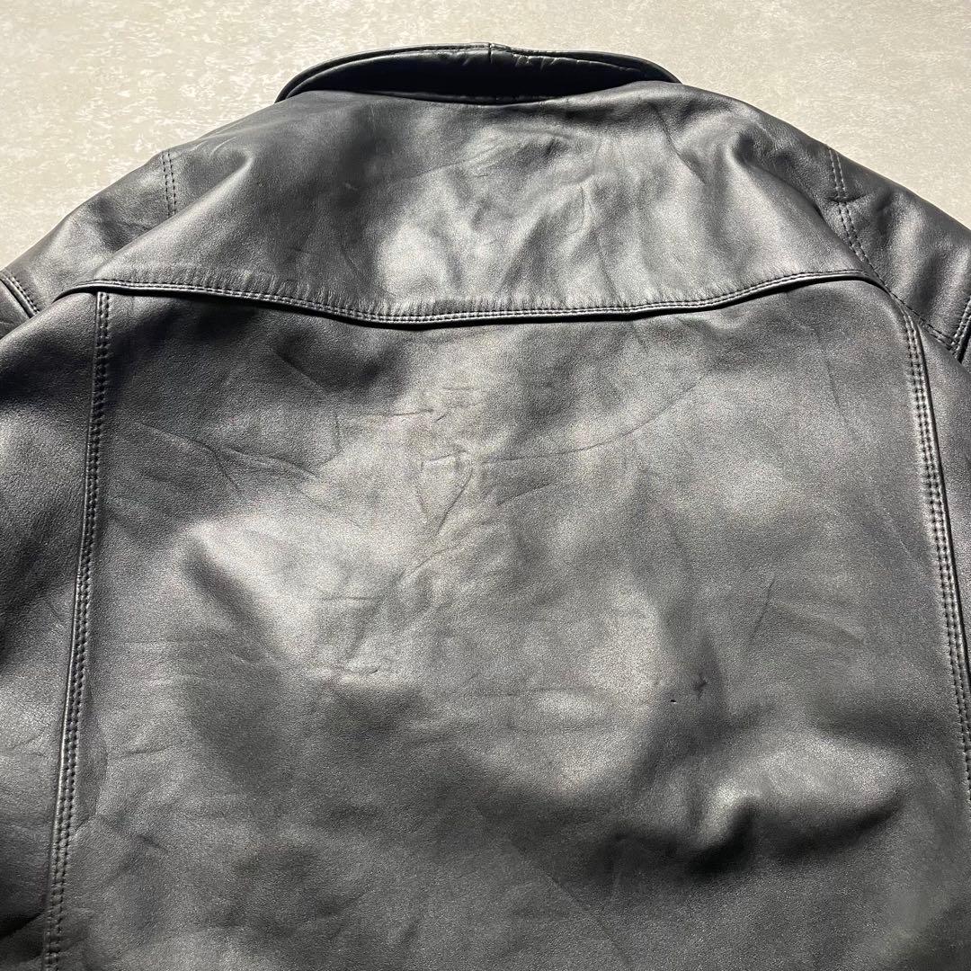 Shotavintageシングルライダースブラック黒スポーツジャケット革ジ