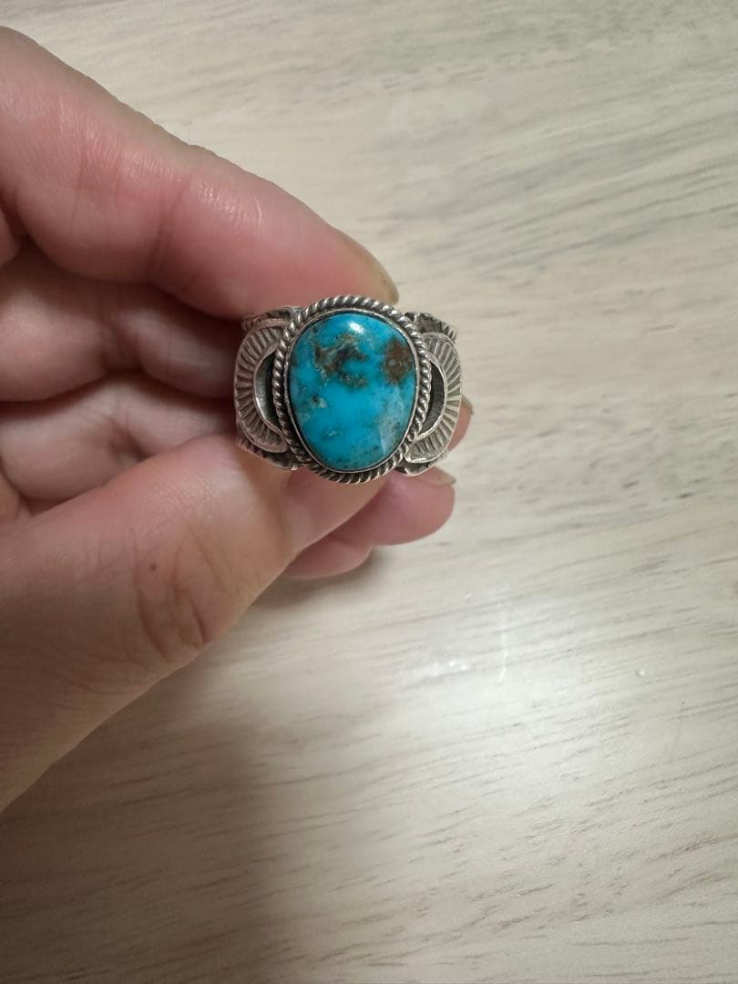 ボーリーブスモレンシシルバーリング　navajo アメリカインディアンジュエリー
