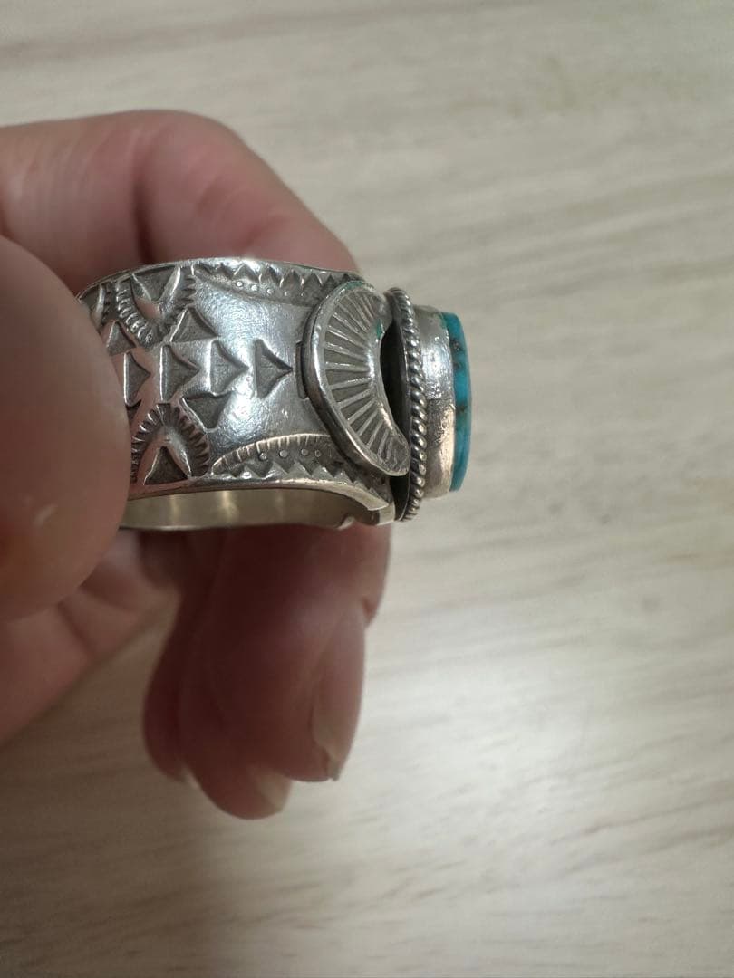 ボーリーブスモレンシシルバーリング　navajo アメリカインディアンジュエリー