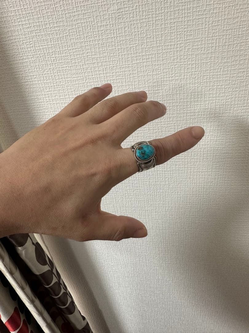 ボーリーブスモレンシシルバーリング　navajo アメリカインディアンジュエリー