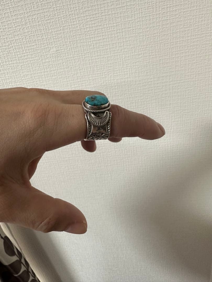ボーリーブスモレンシシルバーリング　navajo アメリカインディアンジュエリー