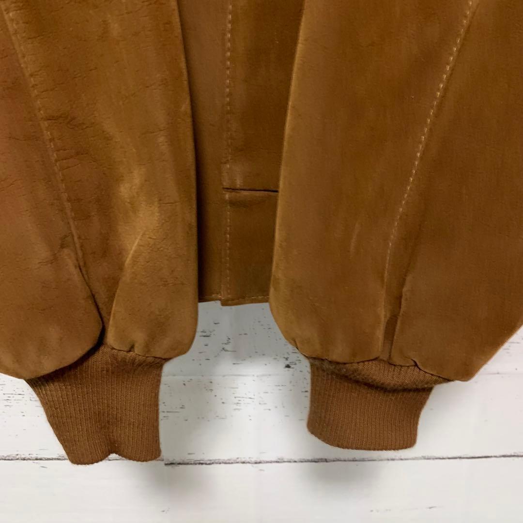 【7ahk】スエードレザーブルゾンジャケットvintage イタリア製