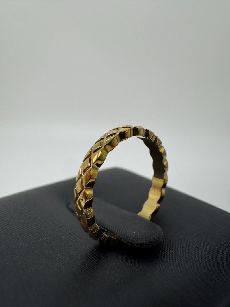 K18ゴールド 編み込みデザイン リング1.59g 11号 即日発送
