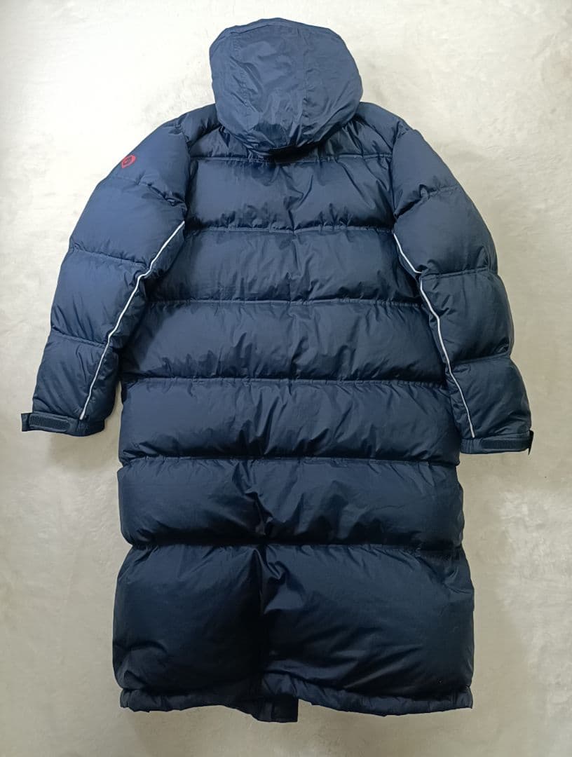 美品✨00s ナイキ ベンチコート ロング ダウン フェザー 防寒 ネイビーXL