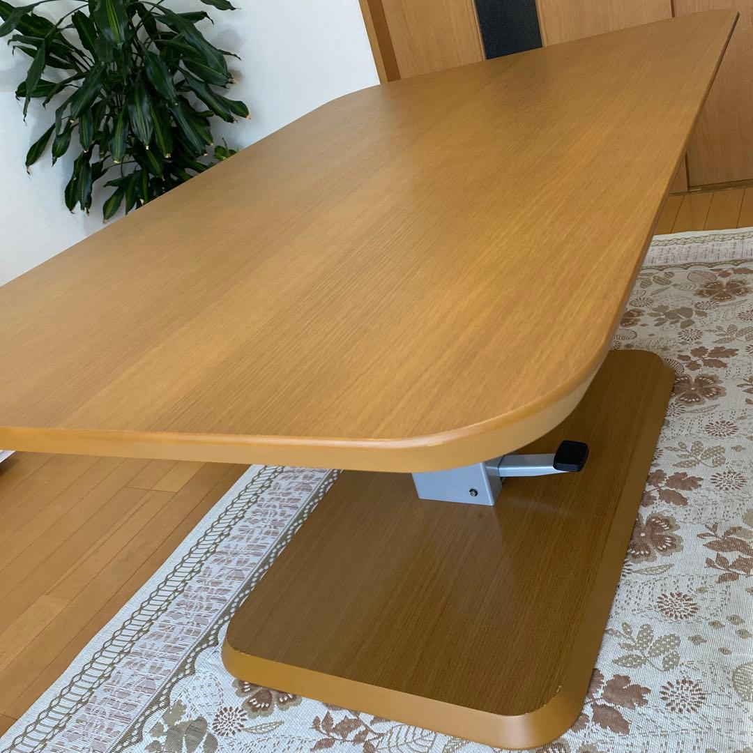 【ニトリ】＊天板きれい　昇降式ダイニング　リビングテーブル　天板シート付き