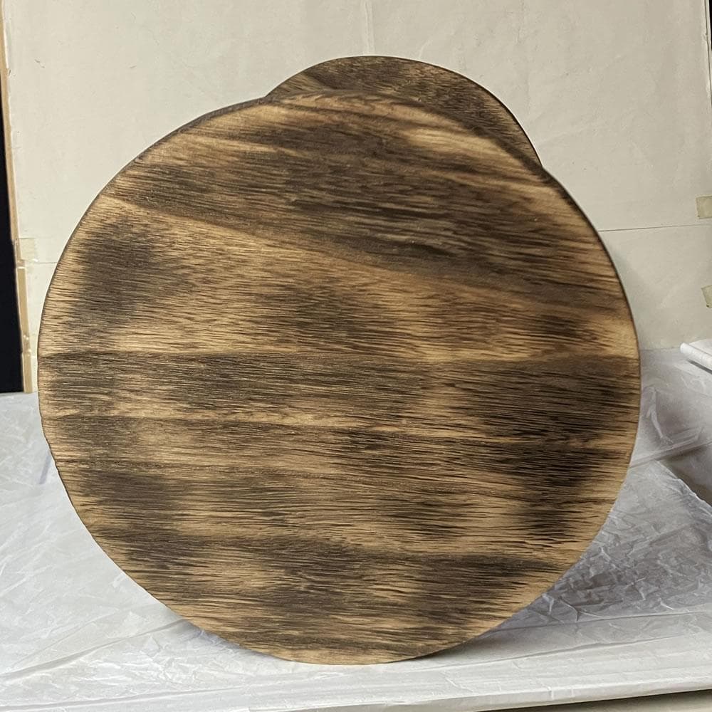 F1458 丸卓棚 花押 あり 木箱入り 木製 茶棚 茶道具 煎茶棚 煎茶道具