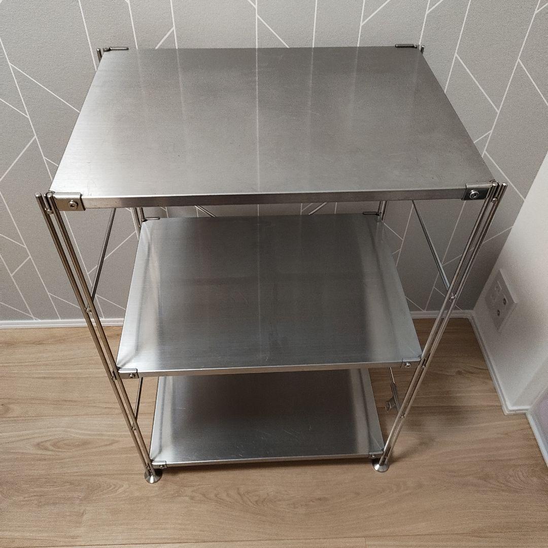 ステンレススチール 3段オープンシェルフ