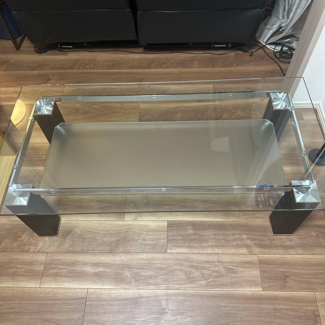 【最終値下げ】【ニトリ】ガラス センターテーブル（幅120cm×奥行き60cm）