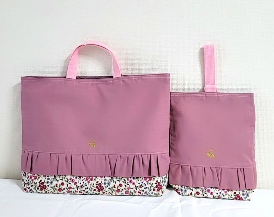 miiyaaaaan　82.入園入学セット　女の子　パープルピンク　花柄