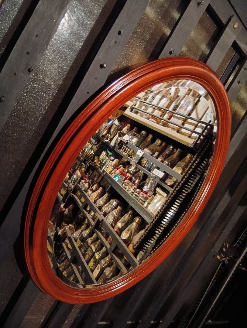 クラシックスタイル 木製壁掛け鏡 楕円形