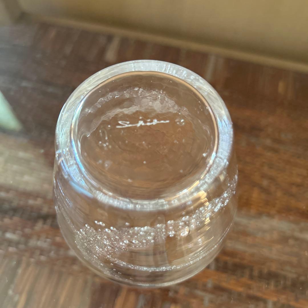 新品◆102荒川尚也　そばちょこ&型徳利　アワガラス気泡3点セット　晴耕社ガラス