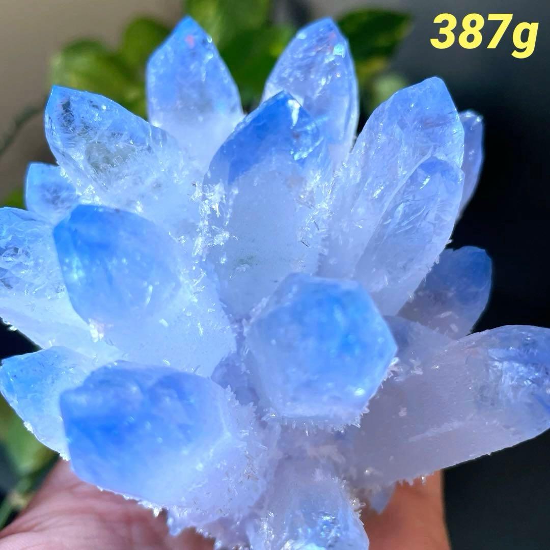 青い水晶のクラスター　天然石　鉱物　パワーストーン　クリスタル　レア　珍しい