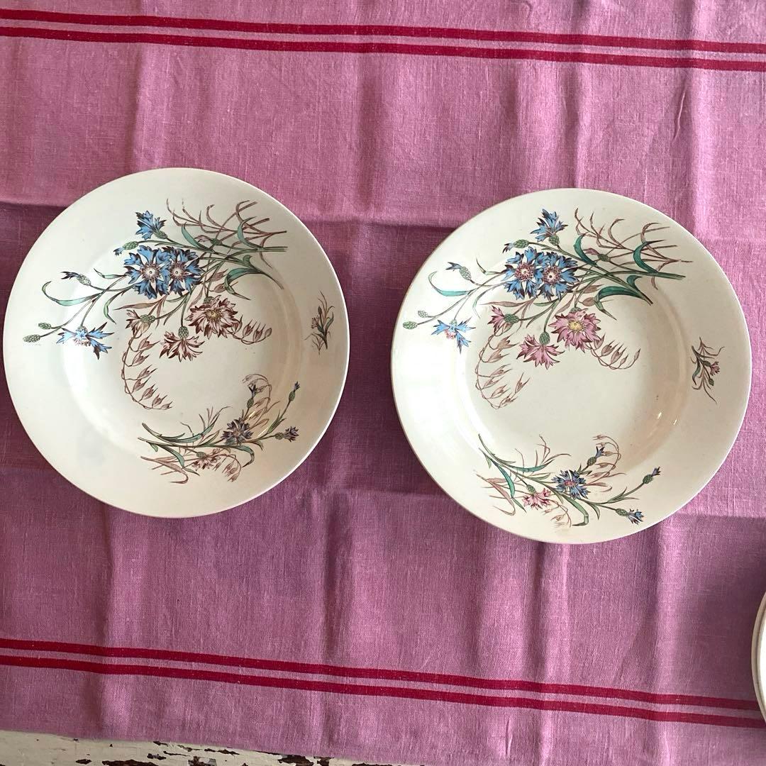 フランスアンティークLunevilleリュネヴィルBLEUET矢車菊 深皿【B】