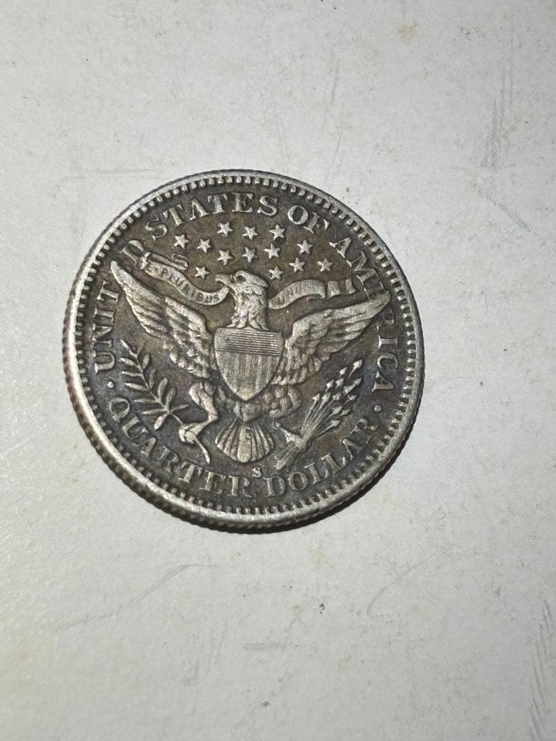 岡*満様 バーバークォーター　1907S 特年　極美品　希少　レア　古銭